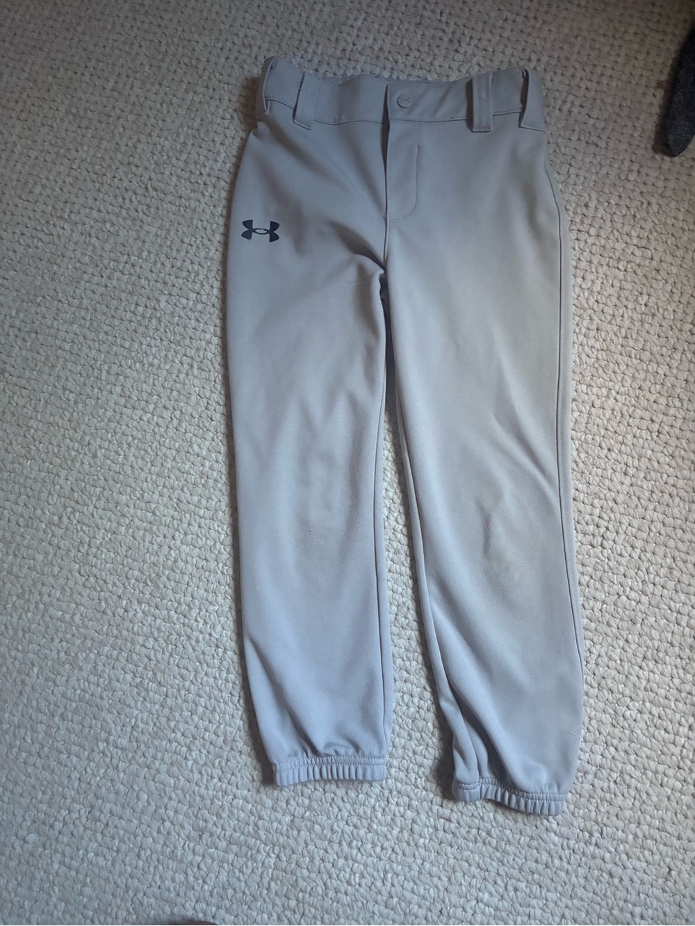 Under Armour Light Gray Athletic Baseball Pants with Logo
